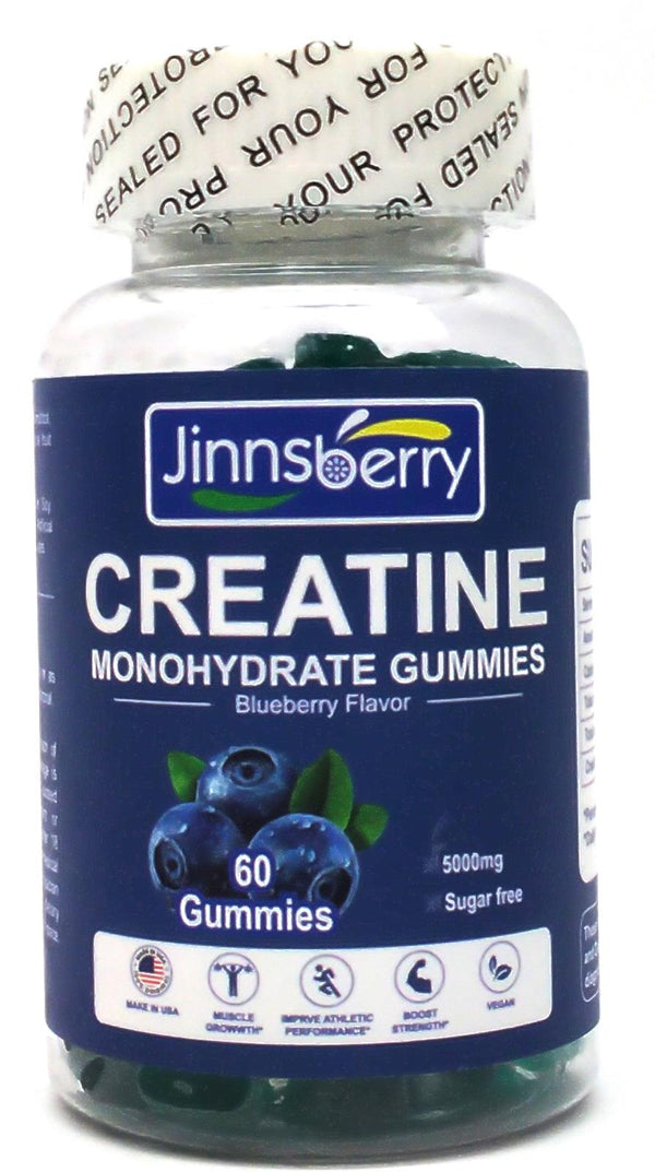 Creatine Monohydrate Gummies 5000mg Blueberry Muscle Growth Supplement - 60 Ct