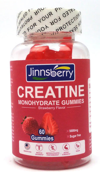 Creatine Monohydrate Gummies 5000mg Strawberry Muscle Growth Supplement - 60 Ct