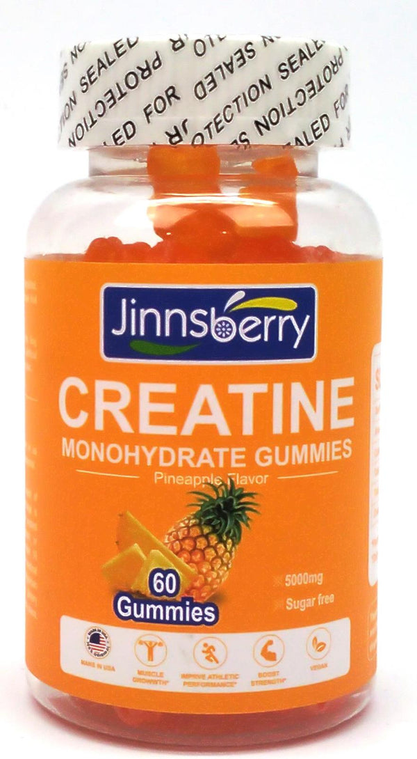 Creatine Monohydrate Gummies 5000mg Pineapple Muscle Growth Supplement - 60 Ct