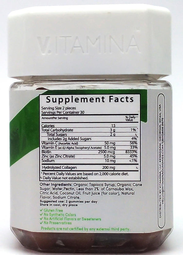 Vitamina Vitamin Gummies Beauty Multi + Collagen Supports Skin Health - 60 Count