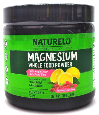 Naturelo Stress Relief Relaxation Supplement Magnesium Whole Food Powder 7.3oz