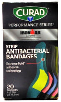 Curad Performance Ironman Antibacterial Bandages Extreme Hold Adhesive 20 Count