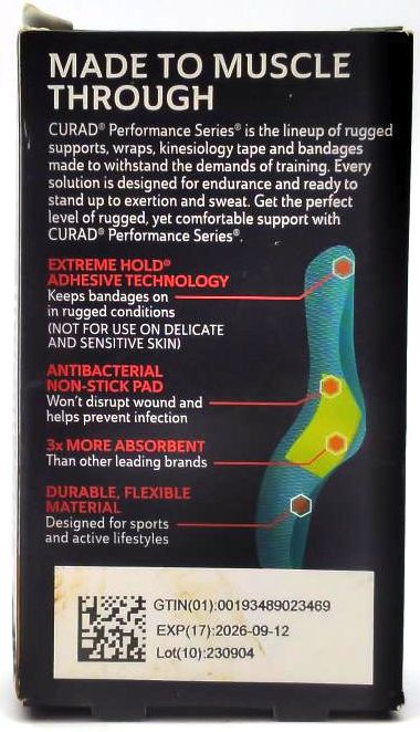 Curad Performance Ironman Antibacterial Bandages Extreme Hold Adhesive 20 Count