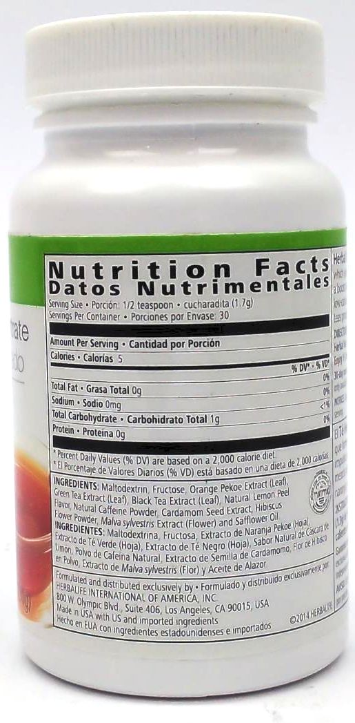 Herbalife Herbal Tea Concentrate Metabolism Boost Natural Flavored 1.8oz