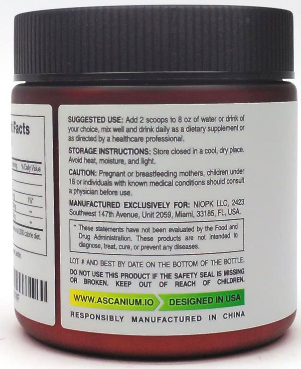 Ascanium Colostrum Dietary Supplement Unflavored Powder Grass Fed 40% IgG 4.23Oz