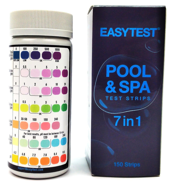 Easy Test Pool and SPA 7-in-1 Chlorine Dip Test Strips - 150 Count