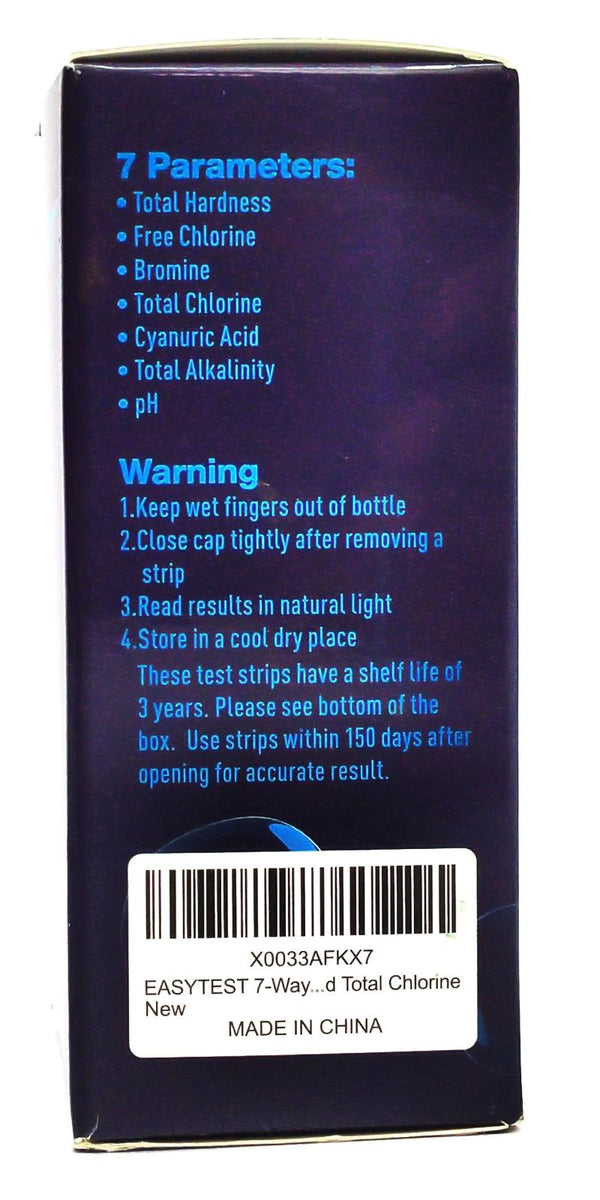 Easy Test Pool and SPA 7-in-1 Chlorine Dip Test Strips - 150 Count