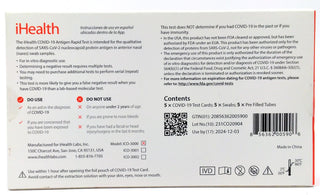 iHealth Antigen Rapid Test FDA Authorized COVID-19 Self Test Pack of 5 Test Kits