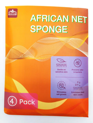 4 Pack Bath Sponge African Net Exfoliating Back Scrubber Body Wash Sponge