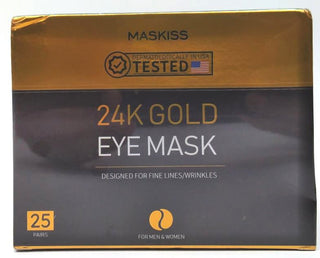 Maskiss Men & Women 24K Gold Under Eye Mask Dark Circles and Puffiness 25 Pairs