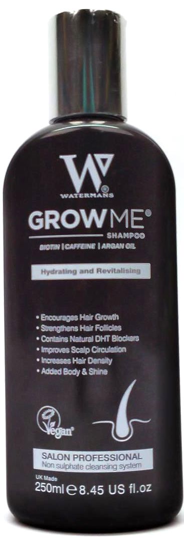 Watermans GrowMe Shampoo Best Hair Growth Sulfate Free Argan Oil 8.45 fl oz