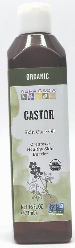 Aura Cacia Organic Castor Oil Healthy Skin Care Non GMO 16 Fl Oz 473ml