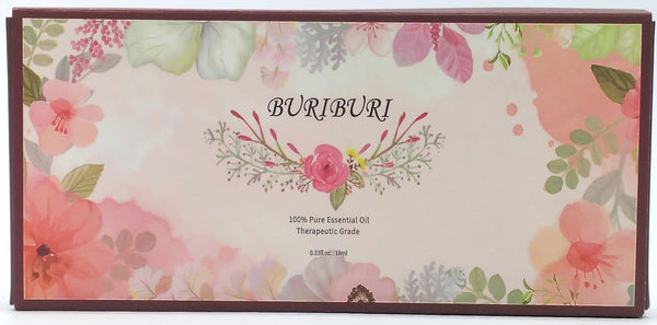 Buriburi 100% Pure Essential Oil Therapeutic Grade 0.33fl 0z 10ml 6 Pack