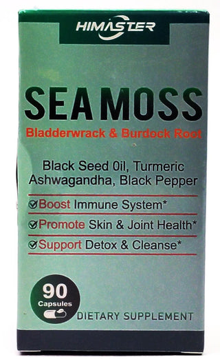 Sea Moss Bladderwrack Burdock Root Capsules Boost Immune Health - 90 Count