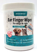 Ear Cleaner Finger Wipes Gentle Large Size Cleaning Pads for Dogs & Cats -60 Pcs