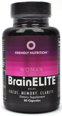 Friendly Nutrition Women Dietary Supplement BrainELITE Focus Memory 60 Capsules