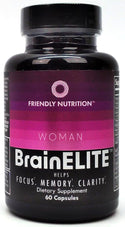 Friendly Nutrition Women Dietary Supplement BrainELITE Focus Memory 60 Capsules