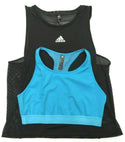 Adidas Women's Tennis Tank Top Escouade Sleeveless Black Shock + Blue Bra