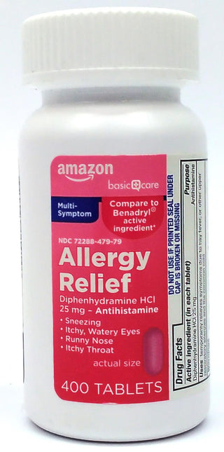 Allergy Relief Diphenhydramine HCI 25 mg Antihistamine -  400 Tablets