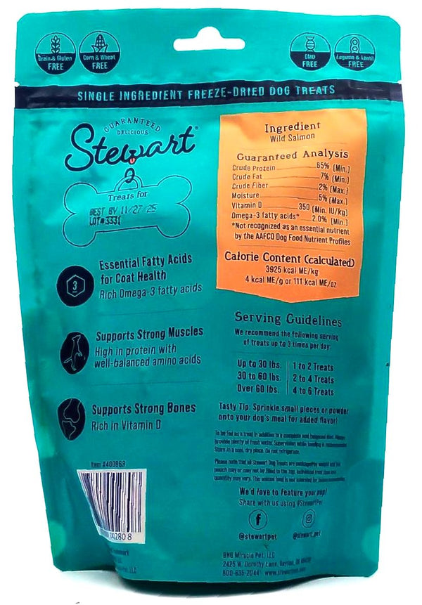 Stewart Dog Treats Strong Muscles Freeze-Dried Wild Salmon Protein 2.75 oz