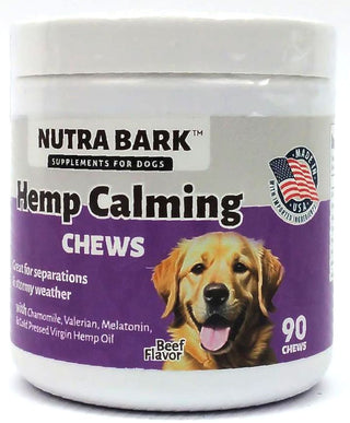 NutraBark Dog Supplement Chews Hemp Calming Treats Beef Flavor 90 Count