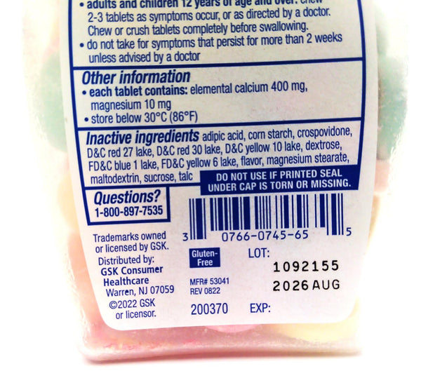 Tums Ultra Strength Heartburn Relief Chewable Antacid Tablets - 72 Count