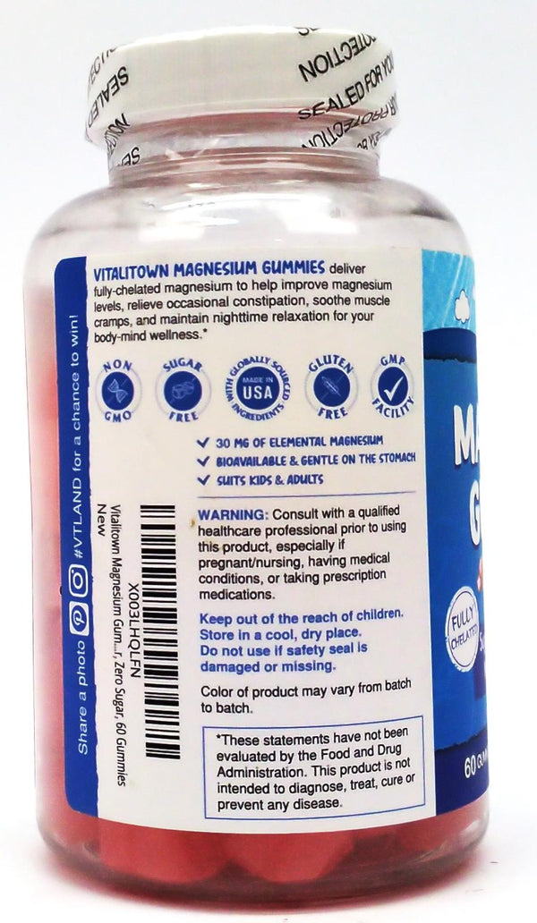 Magnesium Gummies for Kids & Adults Muscle Function Support 60 Count