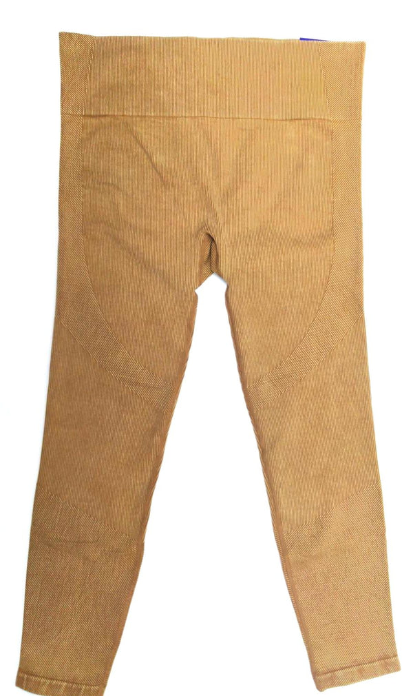 JoyLab Women's Leggings Corduroy High-Rise Ribbed Seamless 7/8 Tan Size L