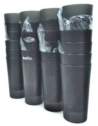 24 Set Plastic Tall Tumblers Microwave Safe BPA Free Room Essentials Black 26 oz