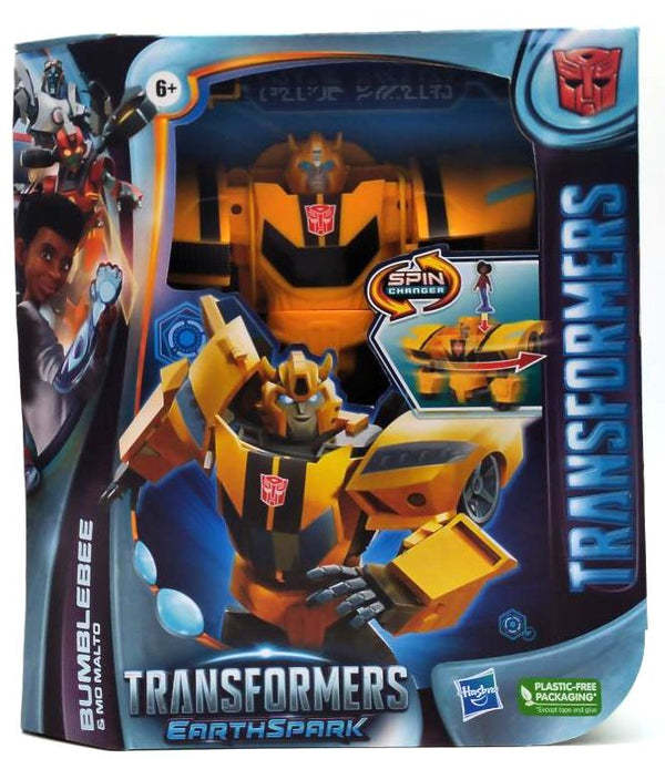 Transformers Action Figure Toys EarthSpark Spin Changer Bumblebee and Mo Malto