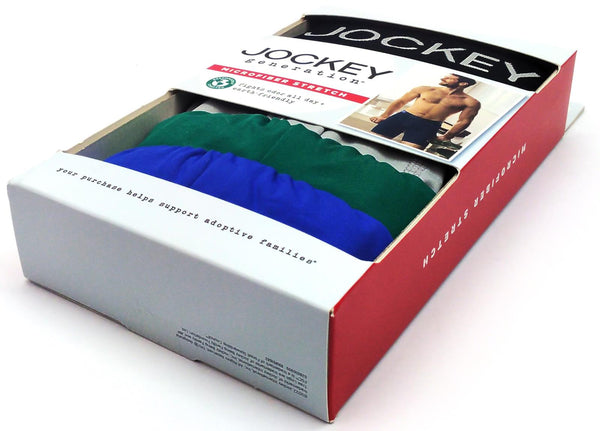 3 Pack Jockey Men's Underwear Microfiber Stretch Long Leg Boxer Brief - Small