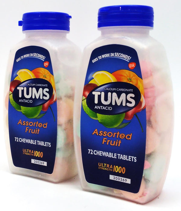 2 Pack Tums Ultra Strength Heartburn Relief Chewable Antacid Tablets - 72 Count