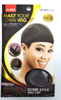 Qfitt Stretch Wig Cap Mesh Dome Style Breathable Dry Fast Cap X-Large 5021 Black