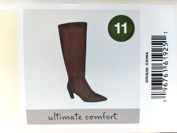 Women's Raye Tall Dress Boots A New Day Side Zippered Pointed Toe Dark Brown 11