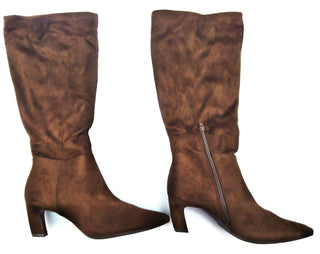 Women's Raye Tall Dress Boots A New Day Side Zippered Pointed Toe Dark Brown 11