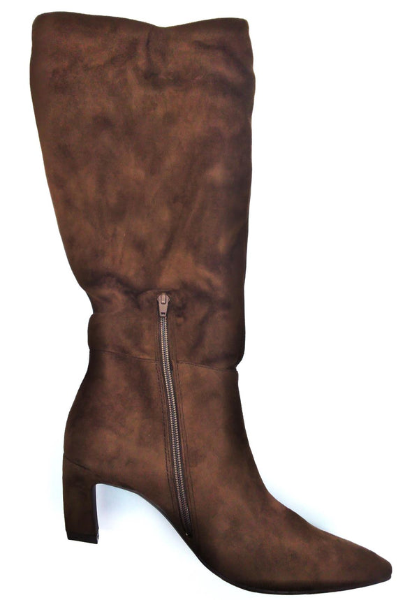Women's Raye Tall Dress Boots A New Day Side Zippered Pointed Toe Dark Brown 11