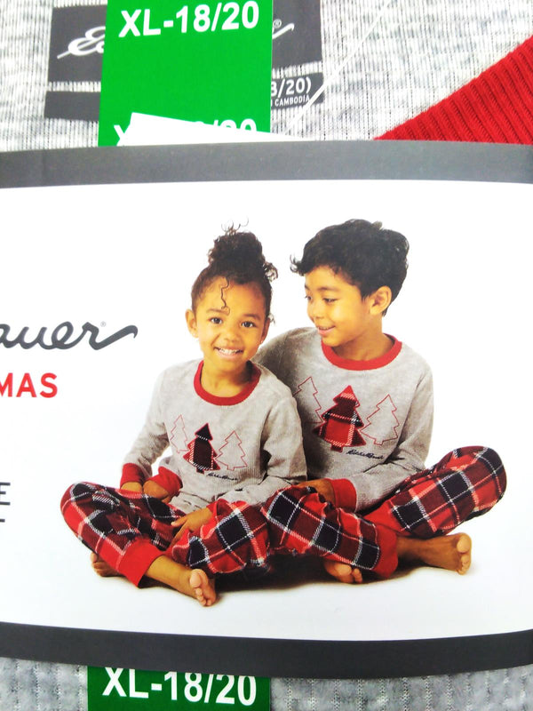 Eddie Bauer Family Christmas Holiday Pajama for Kids 2 Piece Set - XL 18/20