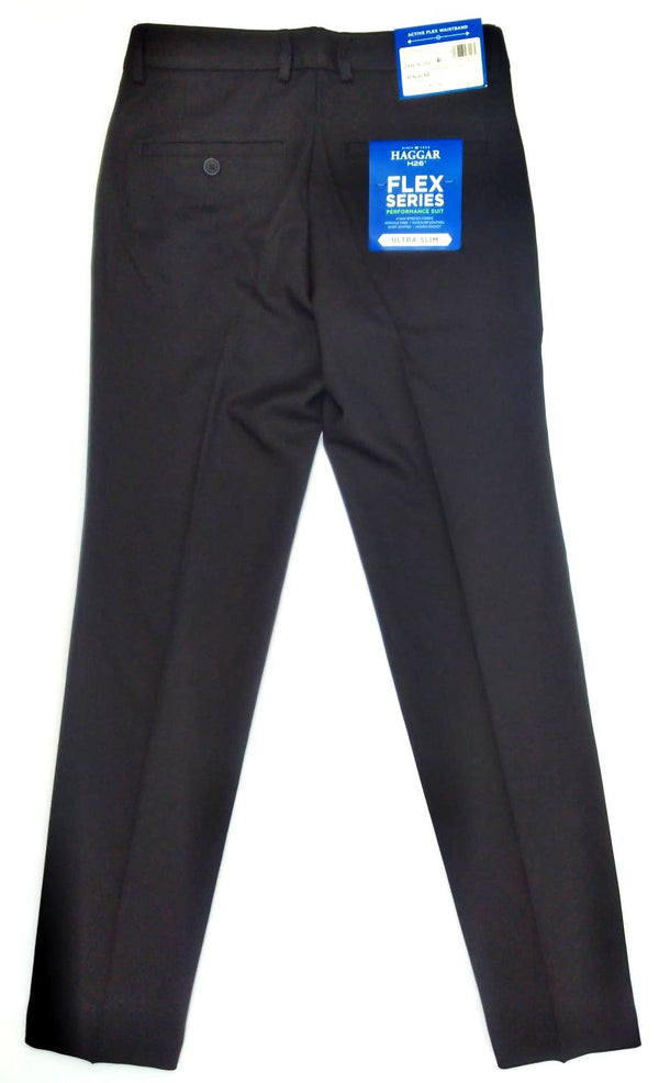 Haggar H26 Men's Suit Pants Flex Series Ultra Slim Stretch Black Size 28x30