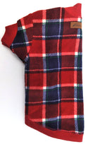 Eddie Bauer Pet Festive Sweater Plaid Short Sleeve Fleece 1725404 Red Size M