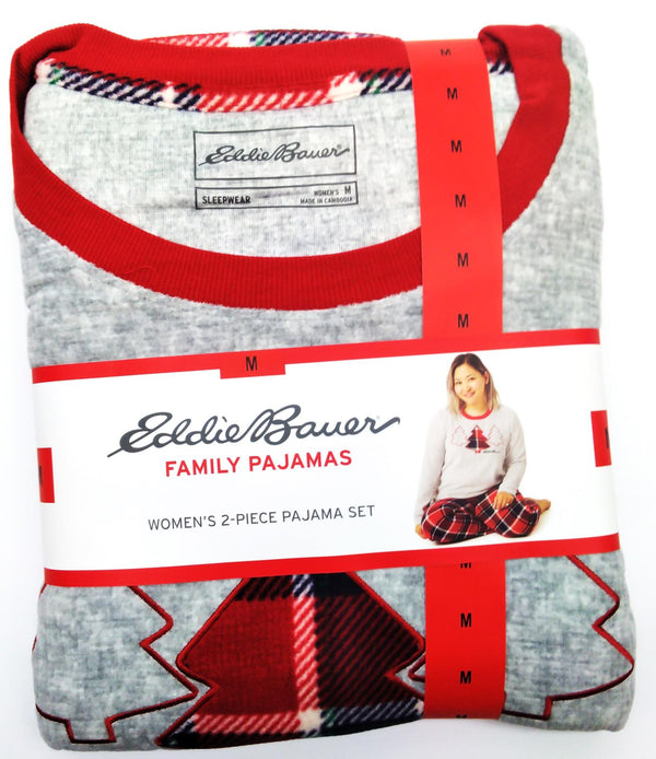 Eddie Bauer Women's 2-Piece Holiday Pajama Sleep Set Christmas Holiday Size M