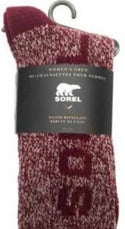 Sorel Women's Crew Socks Warm Winter Rain Regular Fit Shoes Rich Wine Size 4-10