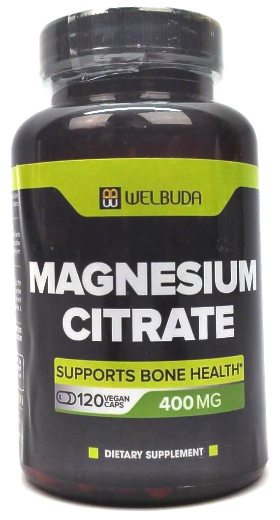 Magnesium Citrate Dietary Supplement 400mg Supports Bone Health 120 capsules