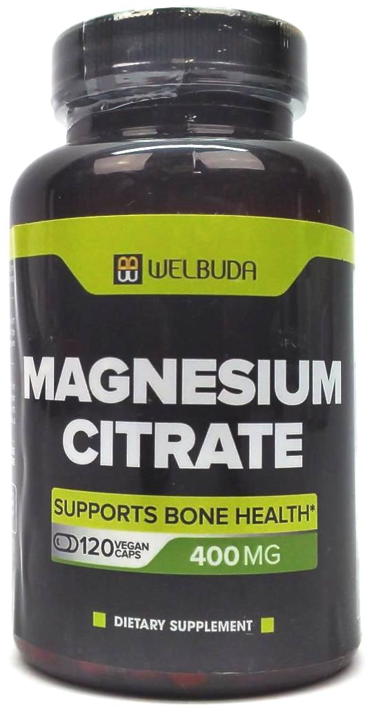 Magnesium Citrate Dietary Supplement 400mg Supports Bone Health 120 capsules
