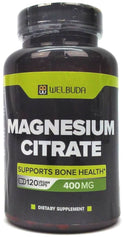 Magnesium Citrate Dietary Supplement 400mg Supports Bone Health 120 capsules