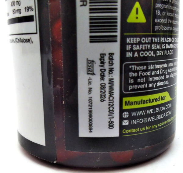 Magnesium Citrate Dietary Supplement 400mg Supports Bone Health 120 capsules