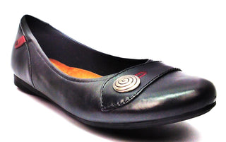 Rockport Cobb Hill Emma Women Round Toe Leather Casual Shoes Black Flats Size 9
