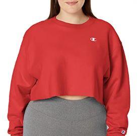 Champion Life Women's Crop Top Sweatshirt Reverse Weave Cut Off Long Sleeved Top