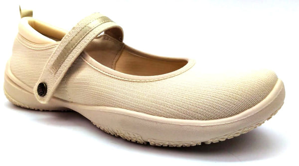 Jsport Women's Mary Jane Casual Shoes Outdoor Closed Toe Slip on Cream Size 6.5