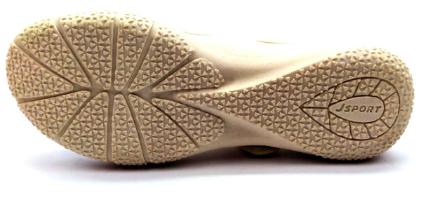 Jsport Women's Mary Jane Casual Shoes Outdoor Closed Toe Slip on Cream Size 6.5