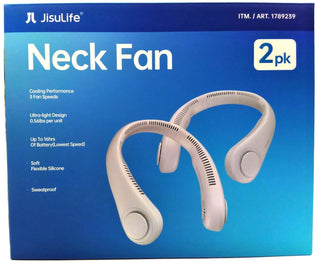 Jisulife Neck Fan Cooling Performance Ultra-Light Design Sweatproof 2 Pack